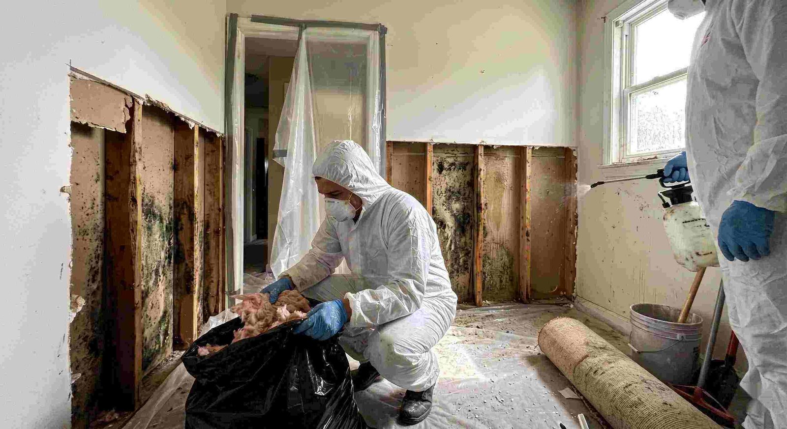 Trusted mold remediation services removing mold behind wall in home in Georgetown